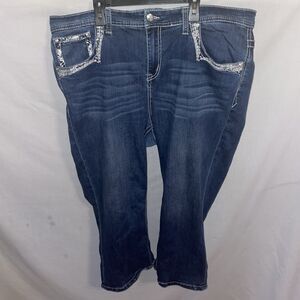 Grace In L.A. Women’s Capri Jeans Size 20 Blue Western Rodeo Cowgirl Outdoors